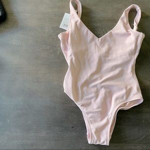 Andie Ribbed Blush Pink One Piece Ibiza Sz S